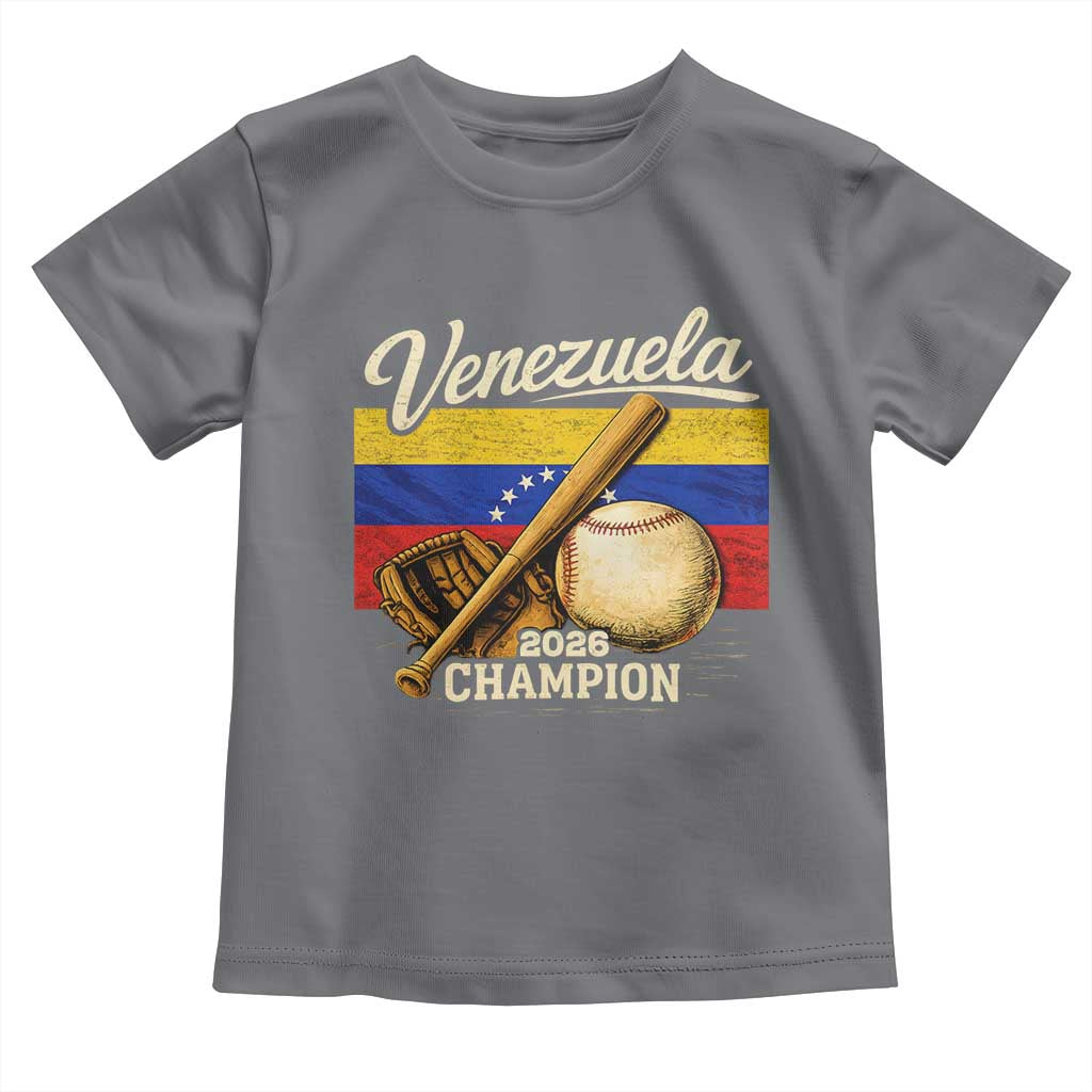 Venezuela Baseball 2026 Toddler T Shirt Champions Vintage Venezuelan Flag Baseball Fan Gift
