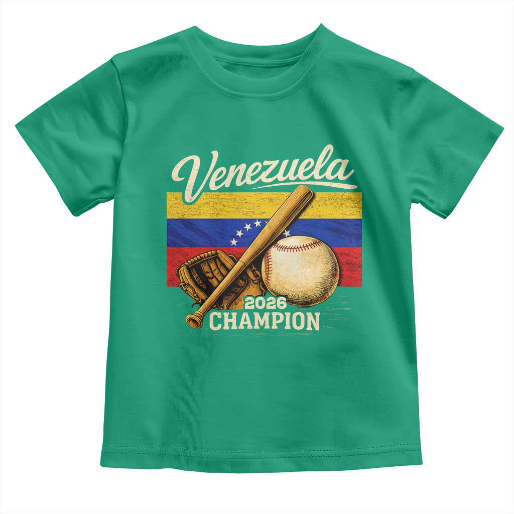 Venezuela Baseball 2026 Toddler T Shirt Champions Vintage Venezuelan Flag Baseball Fan Gift