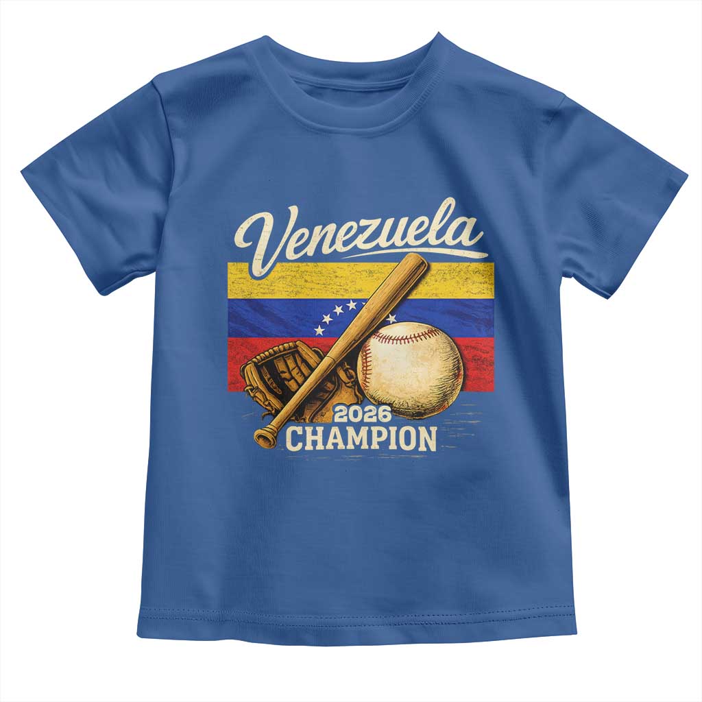 Venezuela Baseball 2026 Toddler T Shirt Champions Vintage Venezuelan Flag Baseball Fan Gift