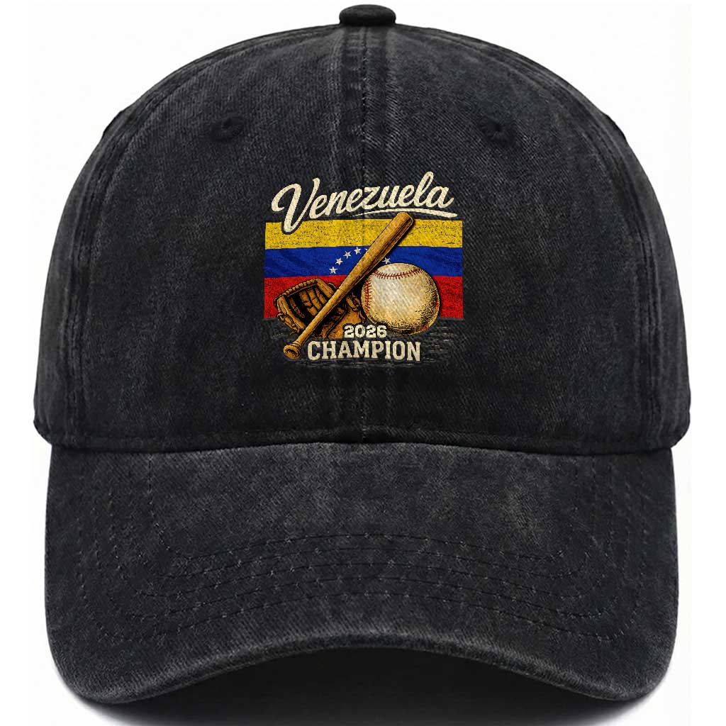 Venezuela Baseball 2026 Washed Cotton Baseball Cap Champions Vintage Venezuelan Flag Baseball Fan Gift