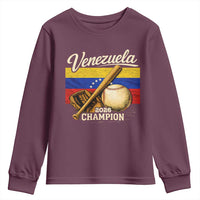 Venezuela Baseball 2026 Youth Sweatshirt Champions Vintage Venezuelan Flag Baseball Fan Gift