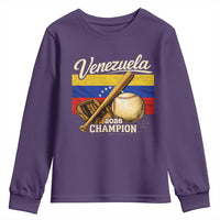 Venezuela Baseball 2026 Youth Sweatshirt Champions Vintage Venezuelan Flag Baseball Fan Gift