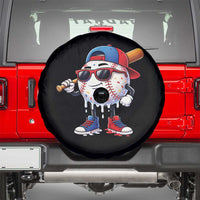 Baseball Drip Ice Cream Spare Tire Cover Youth Drip Baseball Boys Kid Red White And Blue