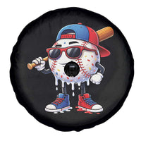 Baseball Drip Ice Cream Spare Tire Cover Youth Drip Baseball Boys Kid Red White And Blue