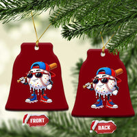 Baseball Drip Ice Cream Ceramic Ornament Youth Drip Baseball Boys Kid Red White And Blue