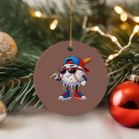 Baseball Drip Ice Cream Ceramic Ornament Youth Drip Baseball Boys Kid Red White And Blue