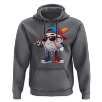 Baseball Drip Ice Cream Hoodie Youth Drip Baseball Boys Kid Red White And Blue