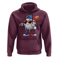 Baseball Drip Ice Cream Hoodie Youth Drip Baseball Boys Kid Red White And Blue