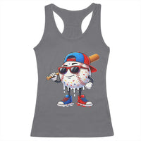 Baseball Drip Ice Cream Racerback Tank Top Youth Drip Baseball Boys Kid Red White And Blue