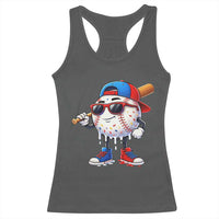 Baseball Drip Ice Cream Racerback Tank Top Youth Drip Baseball Boys Kid Red White And Blue