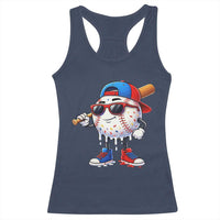 Baseball Drip Ice Cream Racerback Tank Top Youth Drip Baseball Boys Kid Red White And Blue