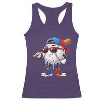 Baseball Drip Ice Cream Racerback Tank Top Youth Drip Baseball Boys Kid Red White And Blue