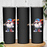 Baseball Drip Ice Cream Skinny Tumbler Youth Drip Baseball Boys Kid Red White And Blue