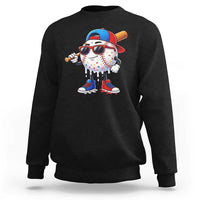 Baseball Drip Ice Cream Sweatshirt Youth Drip Baseball Boys Kid Red White And Blue