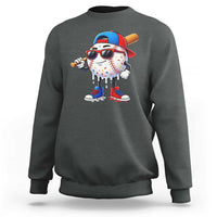 Baseball Drip Ice Cream Sweatshirt Youth Drip Baseball Boys Kid Red White And Blue