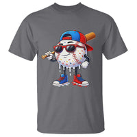 Baseball Drip Ice Cream T Shirt Youth Drip Baseball Boys Kid Red White And Blue
