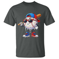 Baseball Drip Ice Cream T Shirt Youth Drip Baseball Boys Kid Red White And Blue