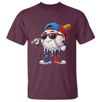 Baseball Drip Ice Cream T Shirt Youth Drip Baseball Boys Kid Red White And Blue