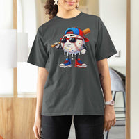 Baseball Drip Ice Cream T Shirt For Women Youth Drip Baseball Boys Kid Red White And Blue