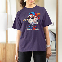 Baseball Drip Ice Cream T Shirt For Women Youth Drip Baseball Boys Kid Red White And Blue