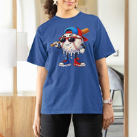 Baseball Drip Ice Cream T Shirt For Women Youth Drip Baseball Boys Kid Red White And Blue