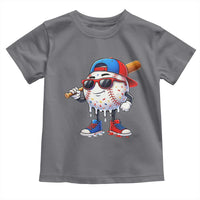 Baseball Drip Ice Cream Toddler T Shirt Youth Drip Baseball Boys Kid Red White And Blue