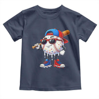 Baseball Drip Ice Cream Toddler T Shirt Youth Drip Baseball Boys Kid Red White And Blue