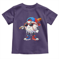 Baseball Drip Ice Cream Toddler T Shirt Youth Drip Baseball Boys Kid Red White And Blue