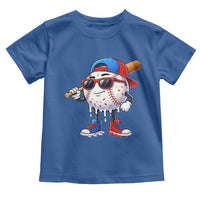 Baseball Drip Ice Cream Toddler T Shirt Youth Drip Baseball Boys Kid Red White And Blue
