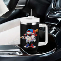 Baseball Drip Ice Cream Tumbler With Handle Youth Drip Baseball Boys Kid Red White And Blue