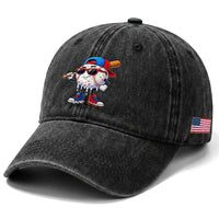Baseball Drip Ice Cream Washed Cotton Baseball Cap Youth Drip Baseball Boys Kid Red White And Blue