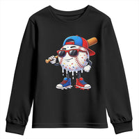 Baseball Drip Ice Cream Youth Sweatshirt Youth Drip Baseball Boys Kid Red White And Blue