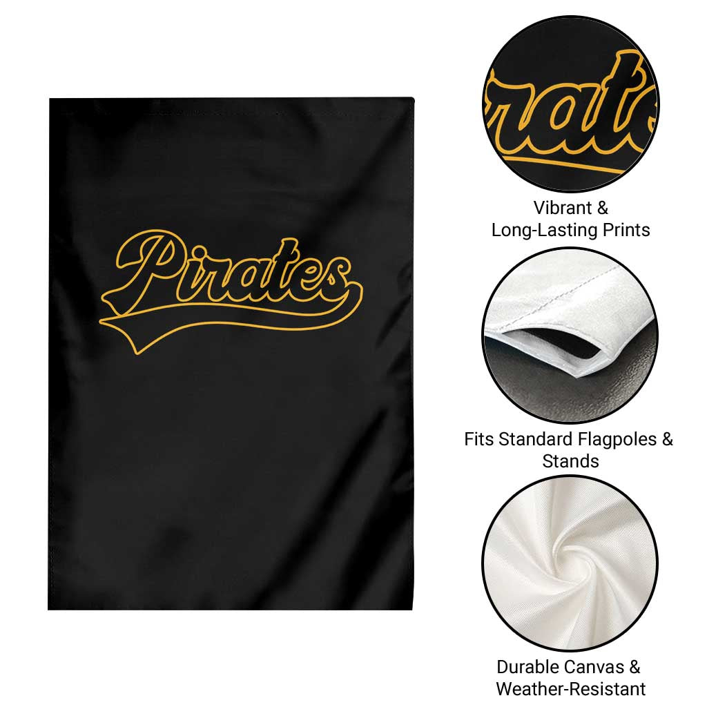 Vintage Pirates Garden Flag Varsity Script Retro Sports Jersey Style Baseball Fans
