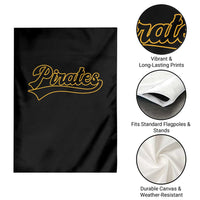 Vintage Pirates Garden Flag Varsity Script Retro Sports Jersey Style Baseball Fans