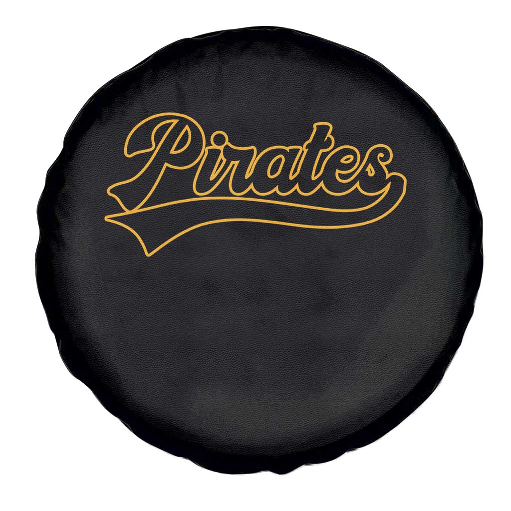 Vintage Pirates Spare Tire Cover Varsity Script Retro Sports Jersey Style Baseball Fans