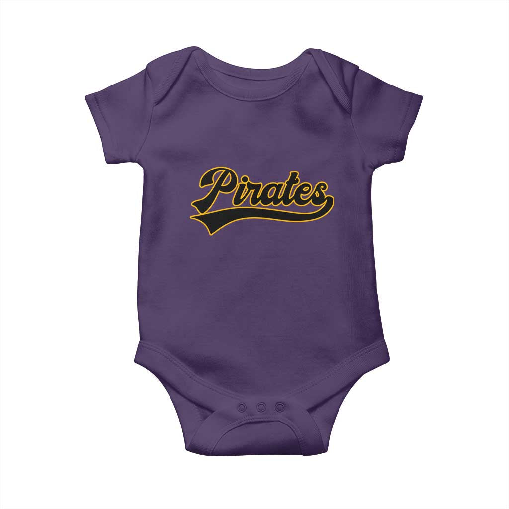 Vintage Pirates Baby Onesie Varsity Script Retro Sports Jersey Style Baseball Fans