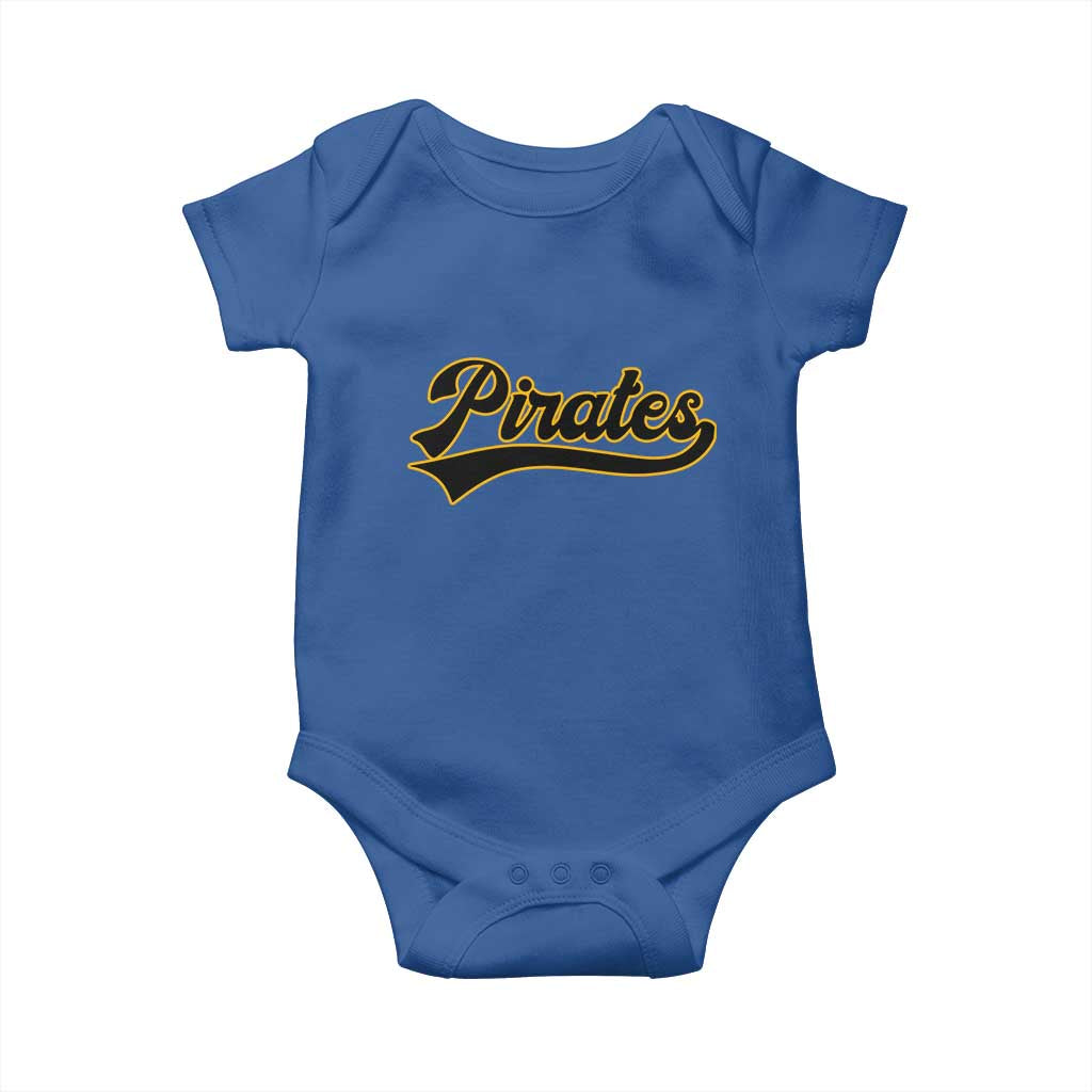 Vintage Pirates Baby Onesie Varsity Script Retro Sports Jersey Style Baseball Fans