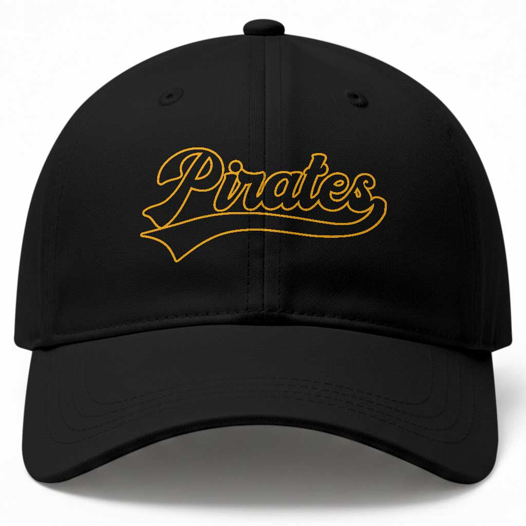 Vintage Pirates Baseball Cap Varsity Script Retro Sports Jersey Style Baseball Fans
