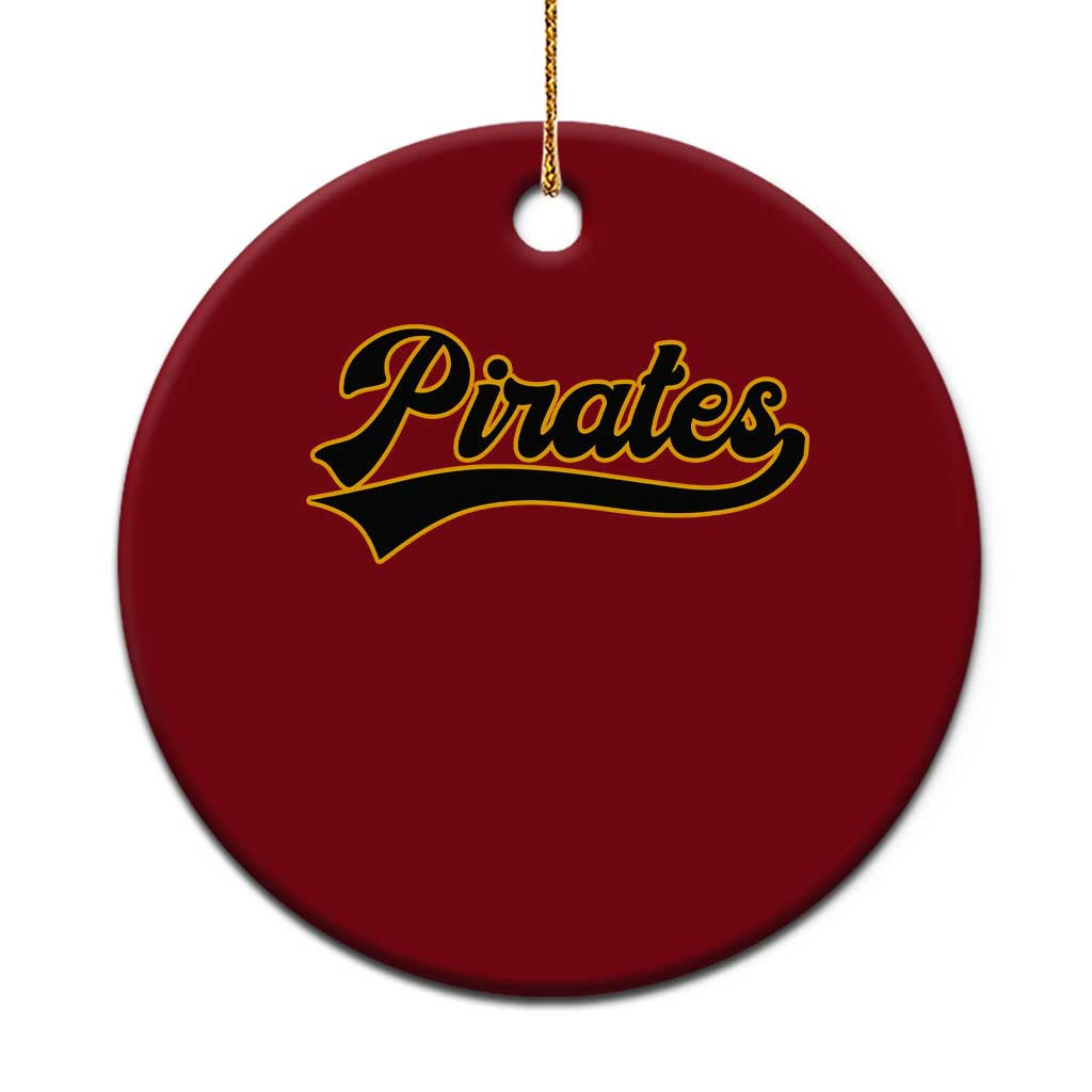 Vintage Pirates Ceramic Ornament Varsity Script Retro Sports Jersey Style Baseball Fans