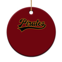 Vintage Pirates Ceramic Ornament Varsity Script Retro Sports Jersey Style Baseball Fans