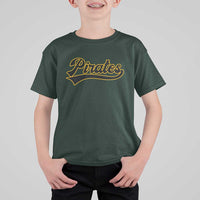 Vintage Pirates T Shirt For Kid Varsity Script Retro Sports Jersey Style Baseball Fans