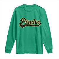 Vintage Pirates Long Sleeve Shirt Varsity Script Retro Sports Jersey Style Baseball Fans
