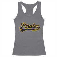 Vintage Pirates Racerback Tank Top Varsity Script Retro Sports Jersey Style Baseball Fans