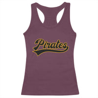 Vintage Pirates Racerback Tank Top Varsity Script Retro Sports Jersey Style Baseball Fans