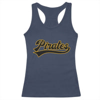 Vintage Pirates Racerback Tank Top Varsity Script Retro Sports Jersey Style Baseball Fans