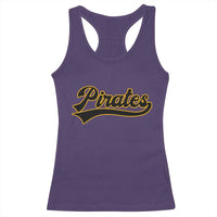 Vintage Pirates Racerback Tank Top Varsity Script Retro Sports Jersey Style Baseball Fans