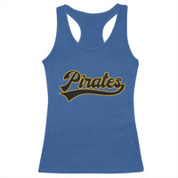 Vintage Pirates Racerback Tank Top Varsity Script Retro Sports Jersey Style Baseball Fans