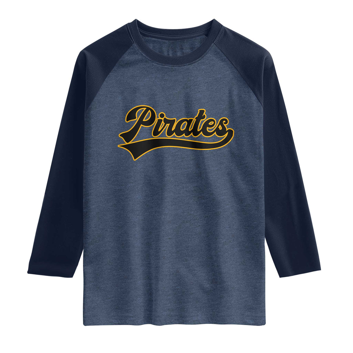 Vintage Pirates Raglan Shirt Varsity Script Retro Sports Jersey Style Baseball Fans