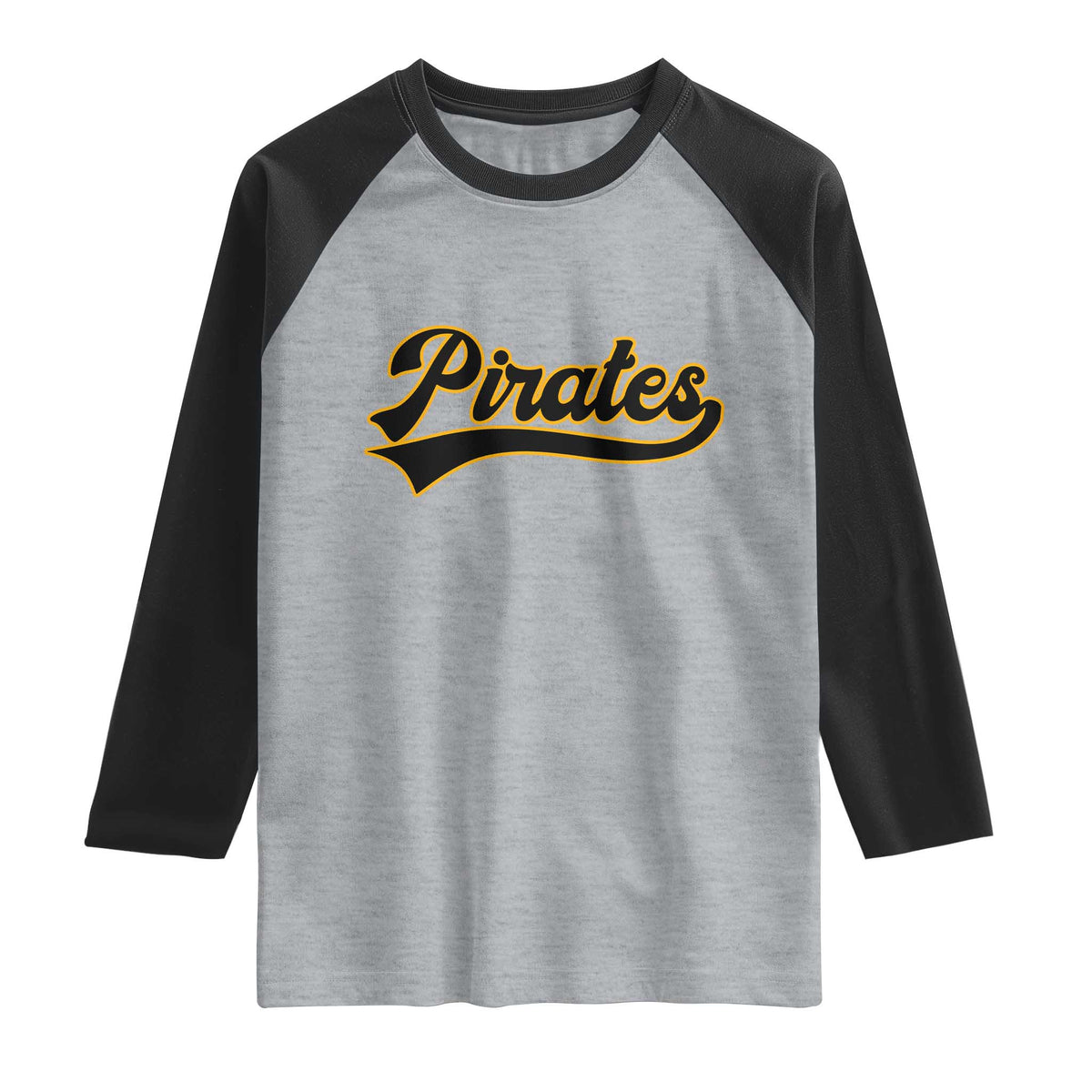 Vintage Pirates Raglan Shirt Varsity Script Retro Sports Jersey Style Baseball Fans