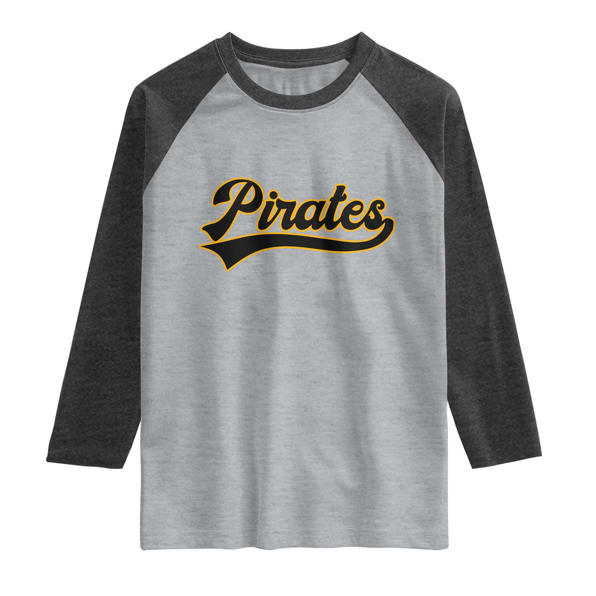 Vintage Pirates Raglan Shirt Varsity Script Retro Sports Jersey Style Baseball Fans